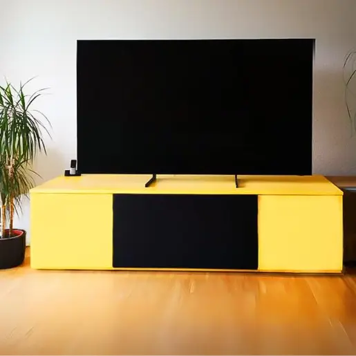 TV-Sidebaord in Sondermaterial brilliantgelb