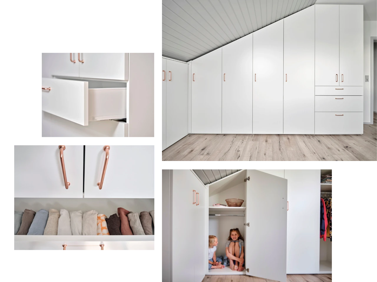 Kleiderschrank fuer die Dachschraege Collage