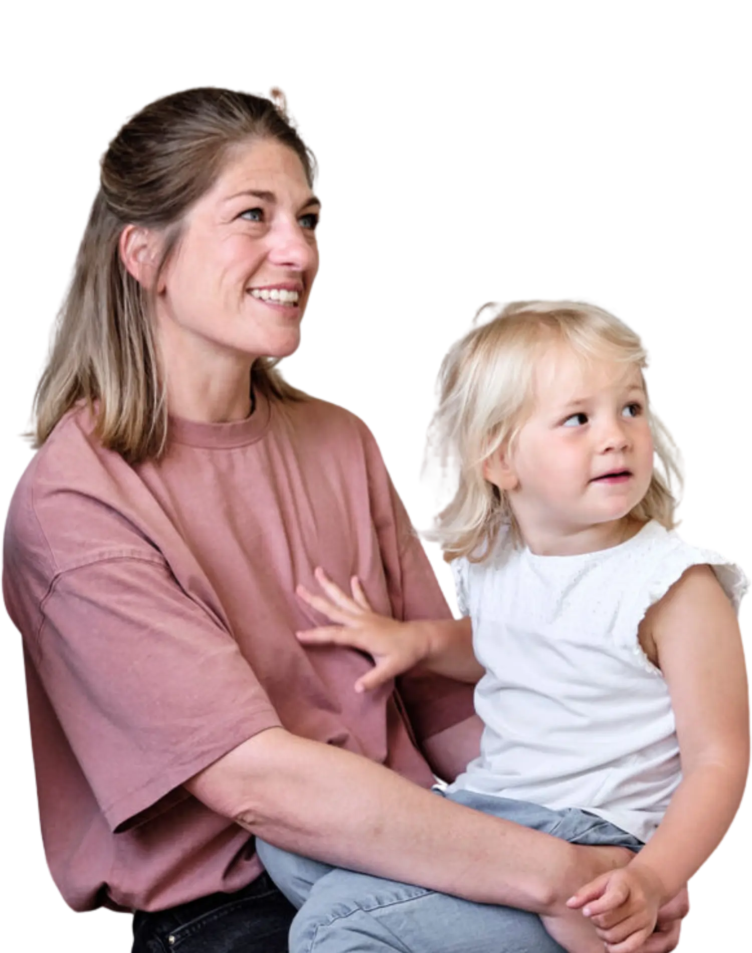 Glückliche Kundin mit Tochter